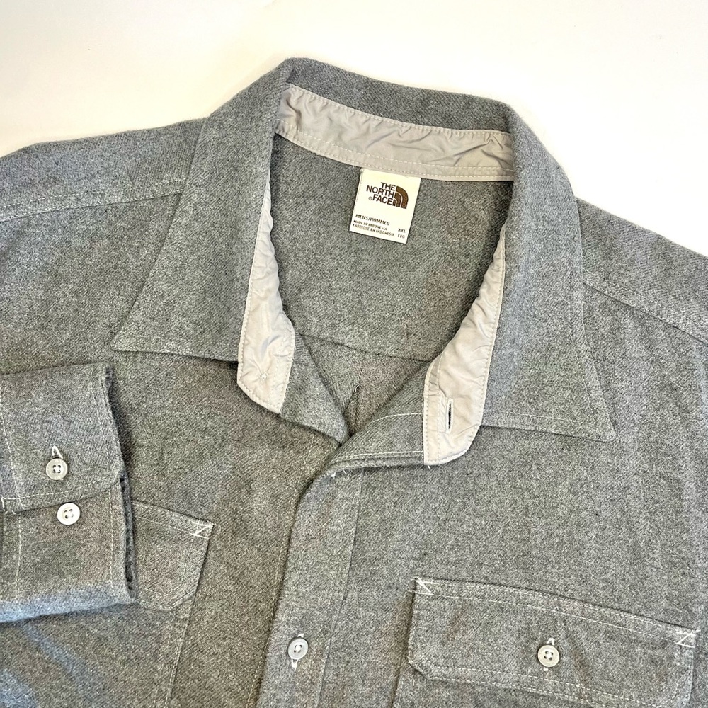 The North Face Arroyo Flannel Shirt Mens Size XXL Heavyweight Button Up Gray